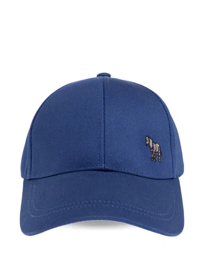 Paul Smith Zebra-embroidered Baseball Cap In Blue