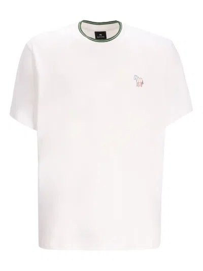 Paul Smith Zebra-embroidered T-shirt In White