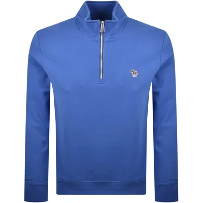 Paul Smith Zebra Half Zip Sweatshirt Blue