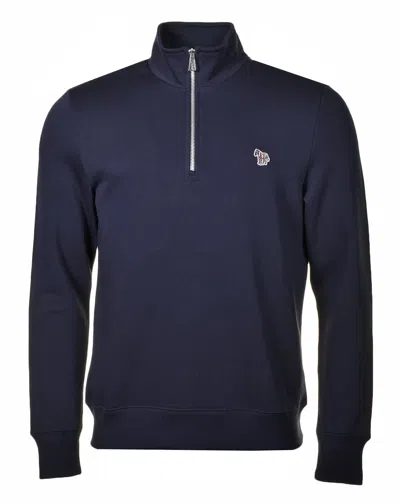 Paul Smith Zebra Half Zip Sweatshirt Dark Navy In Blue