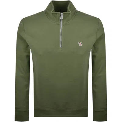 Paul Smith Zebra Half Zip Sweatshirt Green