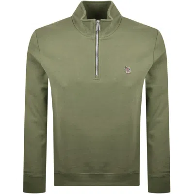 Paul Smith Zebra Half Zip Sweatshirt Green