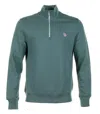 Paul Smith Zebra Half Zip Sweatshirt Petrol Green In Green