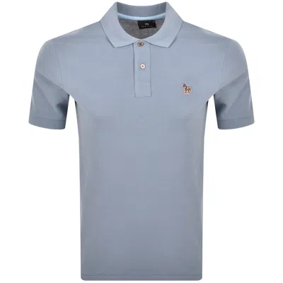 Paul Smith Zebra Logo Badge Polo T Shirt Blue