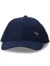 Paul Smith Zebra Logo Organic Cotton Cap In Blue