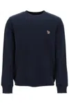 Paul Smith Navy Blue Organic Cotton Crew Neck Sweater With Zebra Motif In Blue