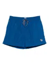 Paul Smith Zebra Drawstring Beachwear In Blue