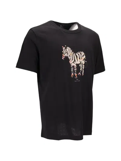 Paul Smith Zebra-motif Regular-fit T-shirt In Black
