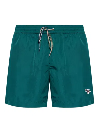 Paul Smith Zebra-motif Swim Shorts In Green