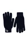 Paul Smith Zebra Patch Gloves In Blue