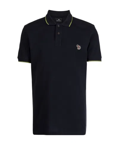 Paul Smith Zebra-patch Polo Shirt In Black Fabric