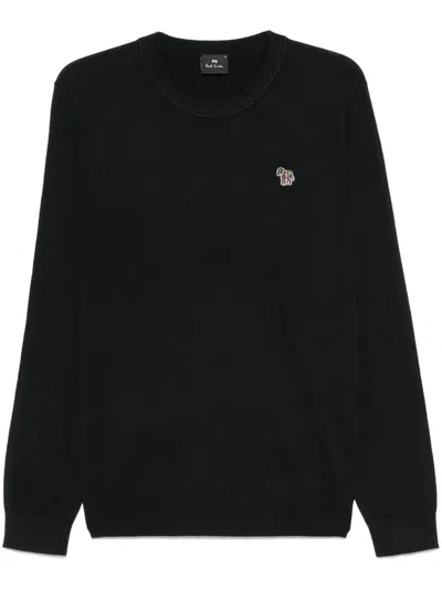 Paul Smith Zebra-patch Sweater In Black