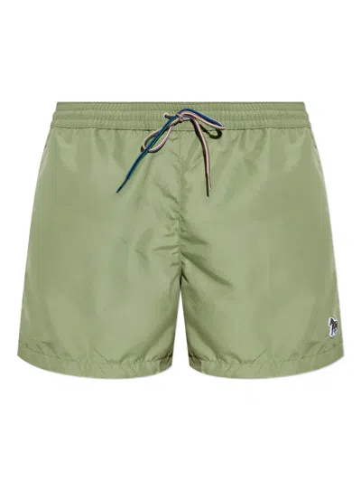 Paul Smith Zebra-patch Swim Shorts In Green