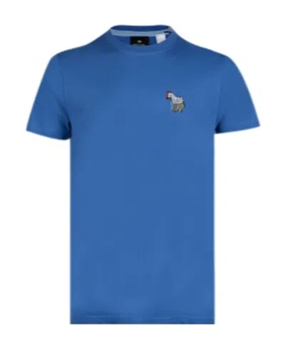 Paul Smith Zebra Pattern Short-sleeved T-shirt In Blue