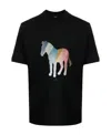 Paul Smith Zebra-print Organic-cotton T-shirt In Black