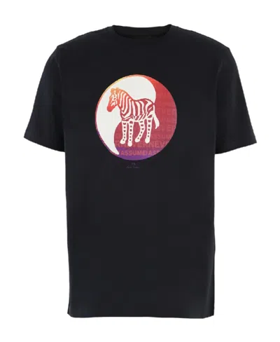 Paul Smith Zebra-print Short-sleeve T-shirt In Black