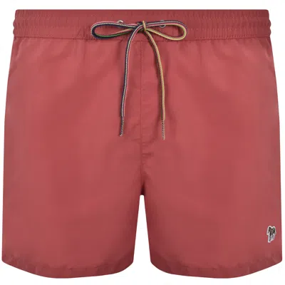 Paul Smith Zebra Swim Shorts Red In Brown