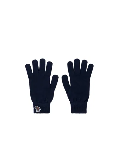 Paul Smith Zebra Wool Gloves In Black