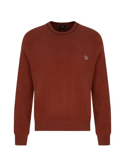 Paul Smith Zebra-patch Crew-neck Sweater In Brown