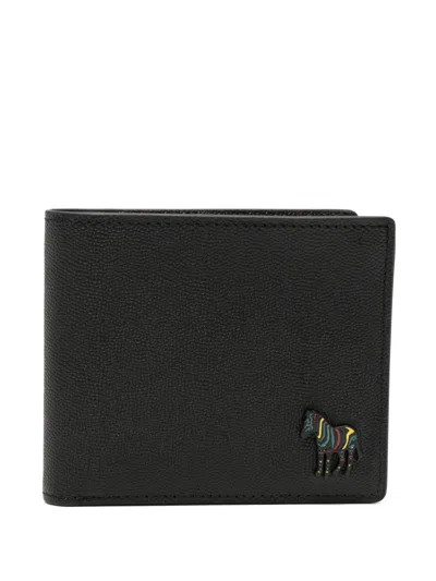 Paul Smith Zebra-patch Grained-leather Billfold Wallet In Pink
