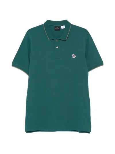 Paul Smith Zebra-patch Polo Shirt In Green