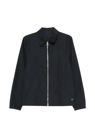 Paul Smith Zip Bomber Jacket In Blue