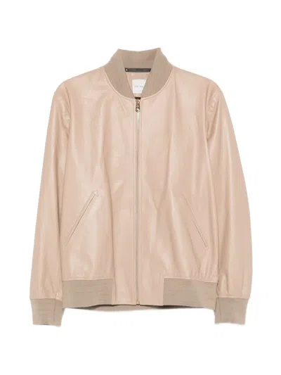 Paul Smith Zip Bomber Jacket In Pink
