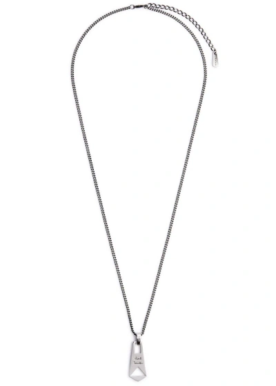 Paul Smith Zip Chain Necklace In Silver