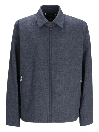 Paul Smith Zip-fastening Cotton Shirt Jacket In Blue