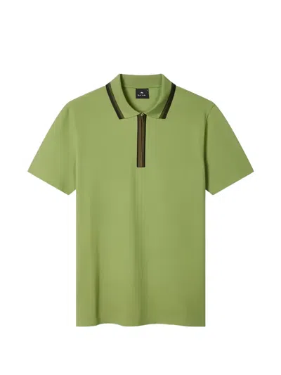 Paul Smith Zip-fastening Polo Shirt In Green