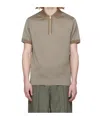 Paul Smith Zip-front Cotton Polo Shirt In Nude