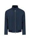 Paul Smith Modern High Collar Jacket With Snap Detail In Blue