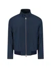 Paul Smith Modern High Collar Jacket With Snap Detail In Blue