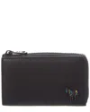 Paul Smith Zip Leather Wallet In Black