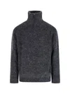 Paul Smith Textured Knit Sweater With Round Neckline In Timeless Grey In Black