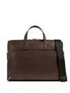 Paul Smith Zip-top Leather Briefcase In Brown