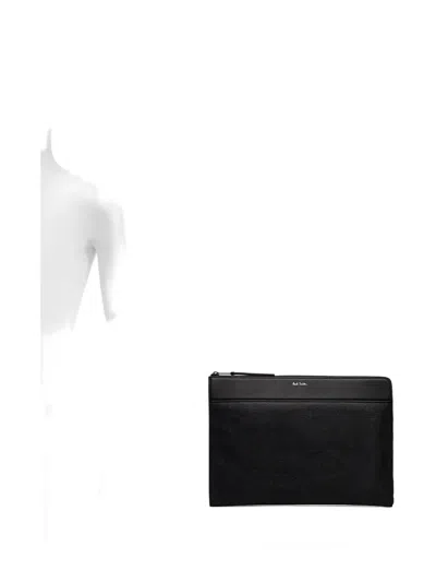 Paul Smith Zip-top Leather Laptop Bag In Black