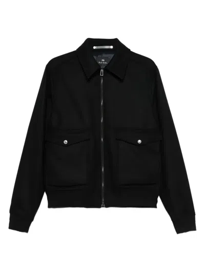 Paul Smith Zip-up Bomber Jacket In Black