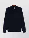 Paul Smith Zip-up Cardigan Funnel Neck In Blue