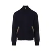 Paul Smith Zip-up Jacket With Colorful Striped Accents In Blue