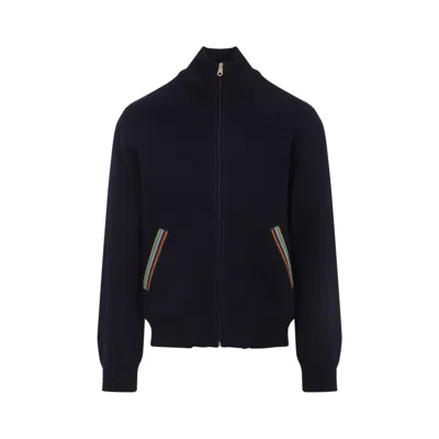 PAUL SMITH PAUL SMITH ZIP-UP JACKET WITH COLORFUL STRIPED ACCENTS