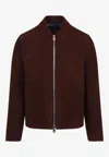 Paul Smith Zip-up Leather Jacket In Brown