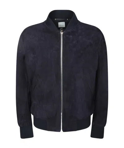 Paul Smith Zip-up Long-sleeved Bomber Jacket In Black