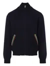 Paul Smith Zip-up Jacket With Colorful Striped Accents In Black