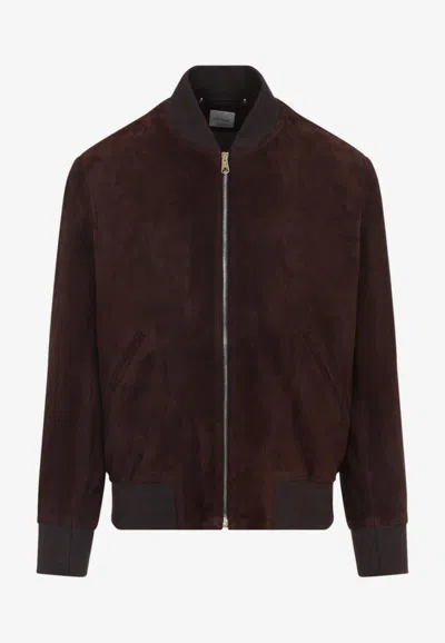 PAUL SMITH ZIP-UP SUEDE BOMBER JACKET