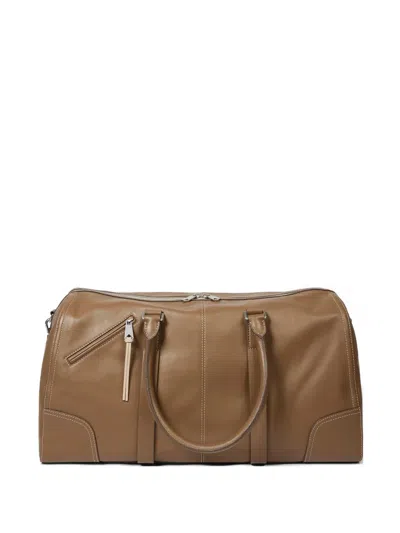 Paul Smith Zip-fastening Leather Holdall Bag In Brown