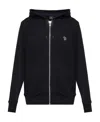 Paul Smith Zipped Organic Cotton Hoodie In Black