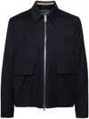 Paul Smith Black Embossed Jacket In Blue