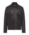 Paul Smith Regular Fit Leather Jacket Collared Design In Brown