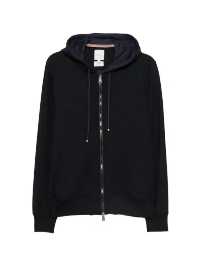 Paul Smith Hooded Jacket Drawstring Hood Front Pockets In Black